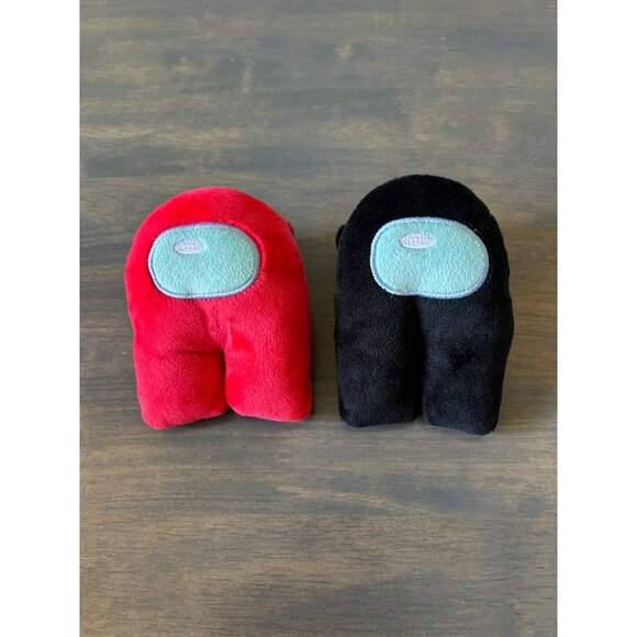 Among Us Mini 4" Plush Toy Squeaky Spacesuit Red And Black - Picture 1 of 3